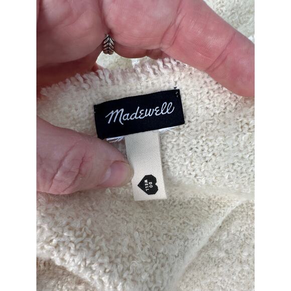 Madewell Super Soft Cream Blanket Scarf Shawl Oversized Fringe Cozy Comfort - Picture 4 of 9